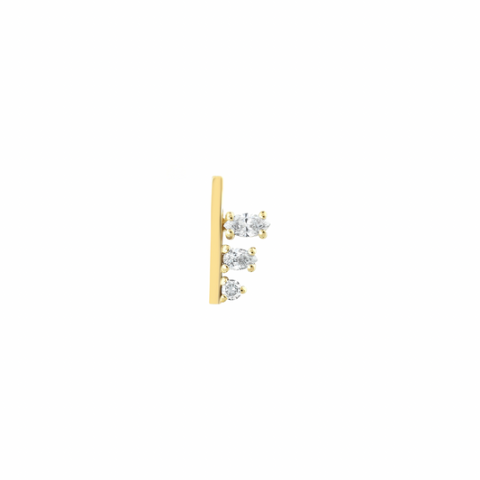 One Piece Triad Of Brilliance Earring